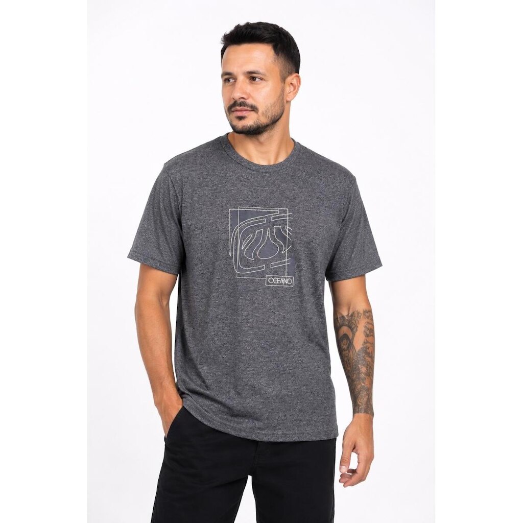 Camiseta Masculina Oceano Relevo Flame Stone 103366