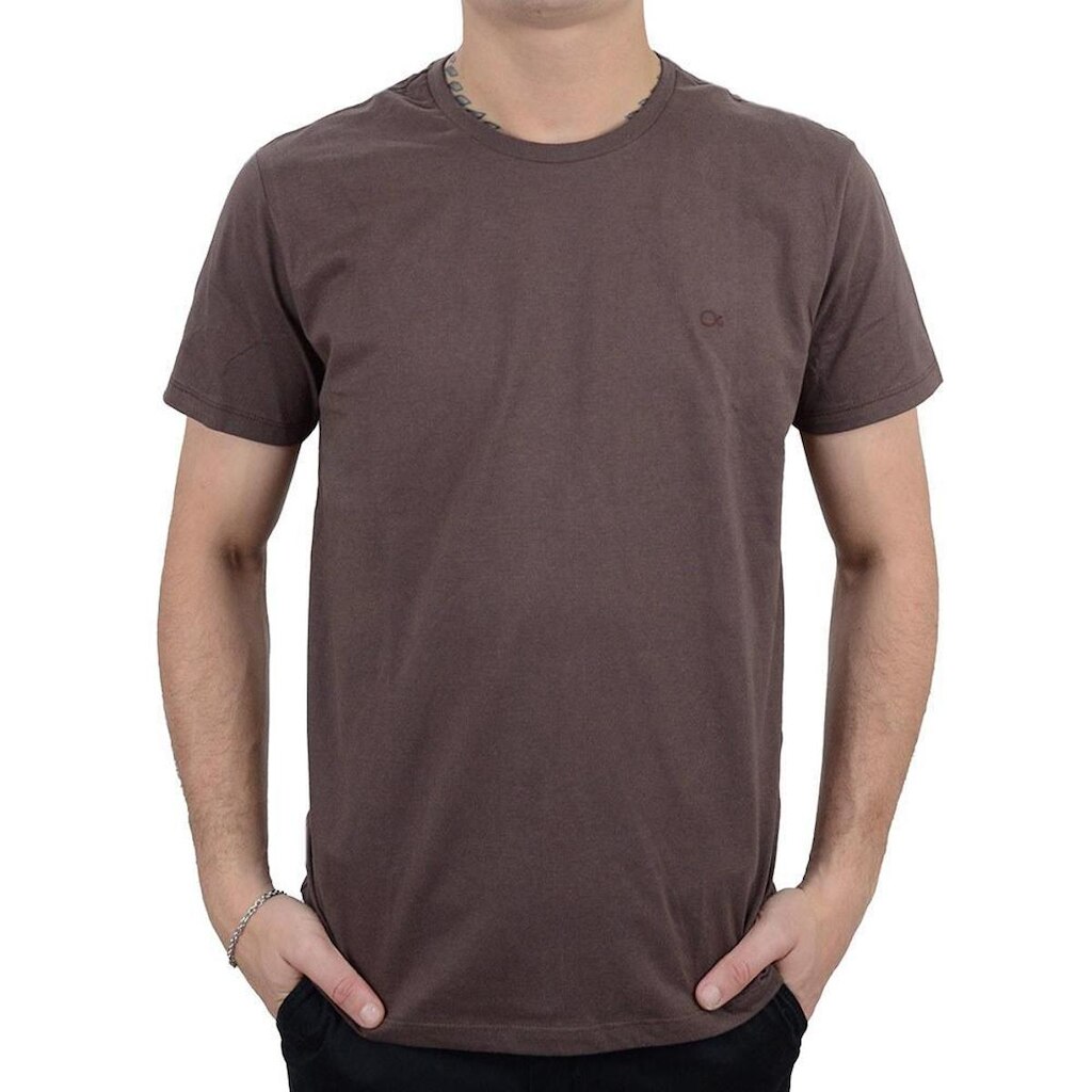 Camiseta Masculina Ogochi MC Essencial Slim Marrom - 0064900