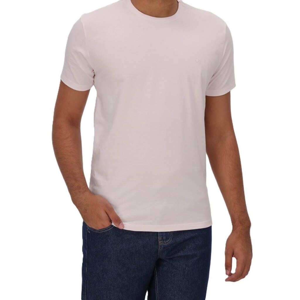 Camiseta Masculina Ogochi Mc Slim Essencial Cristal Rosado 1001