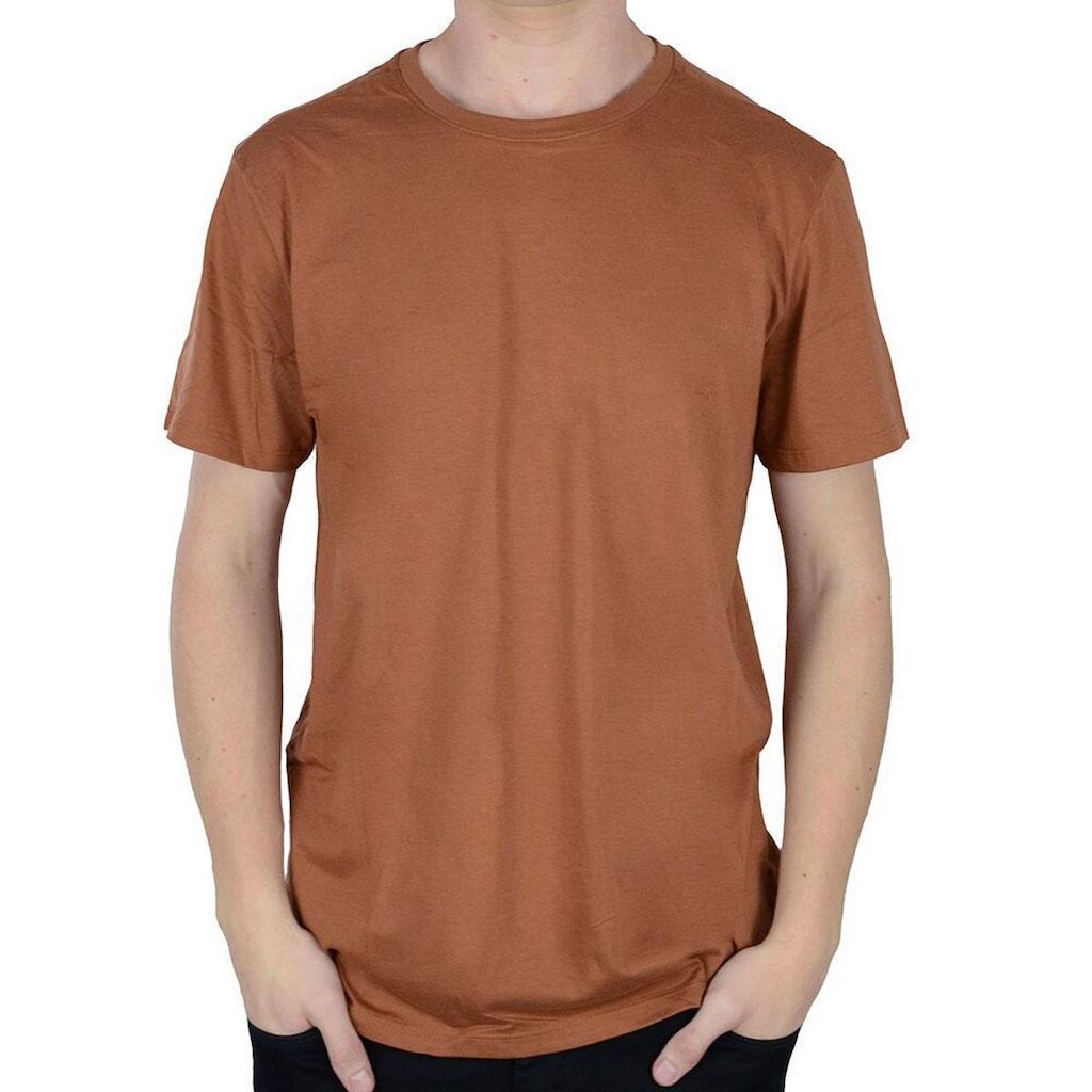 Camiseta Masculina Olho Fatal Algodão Básica Marrom Castanho