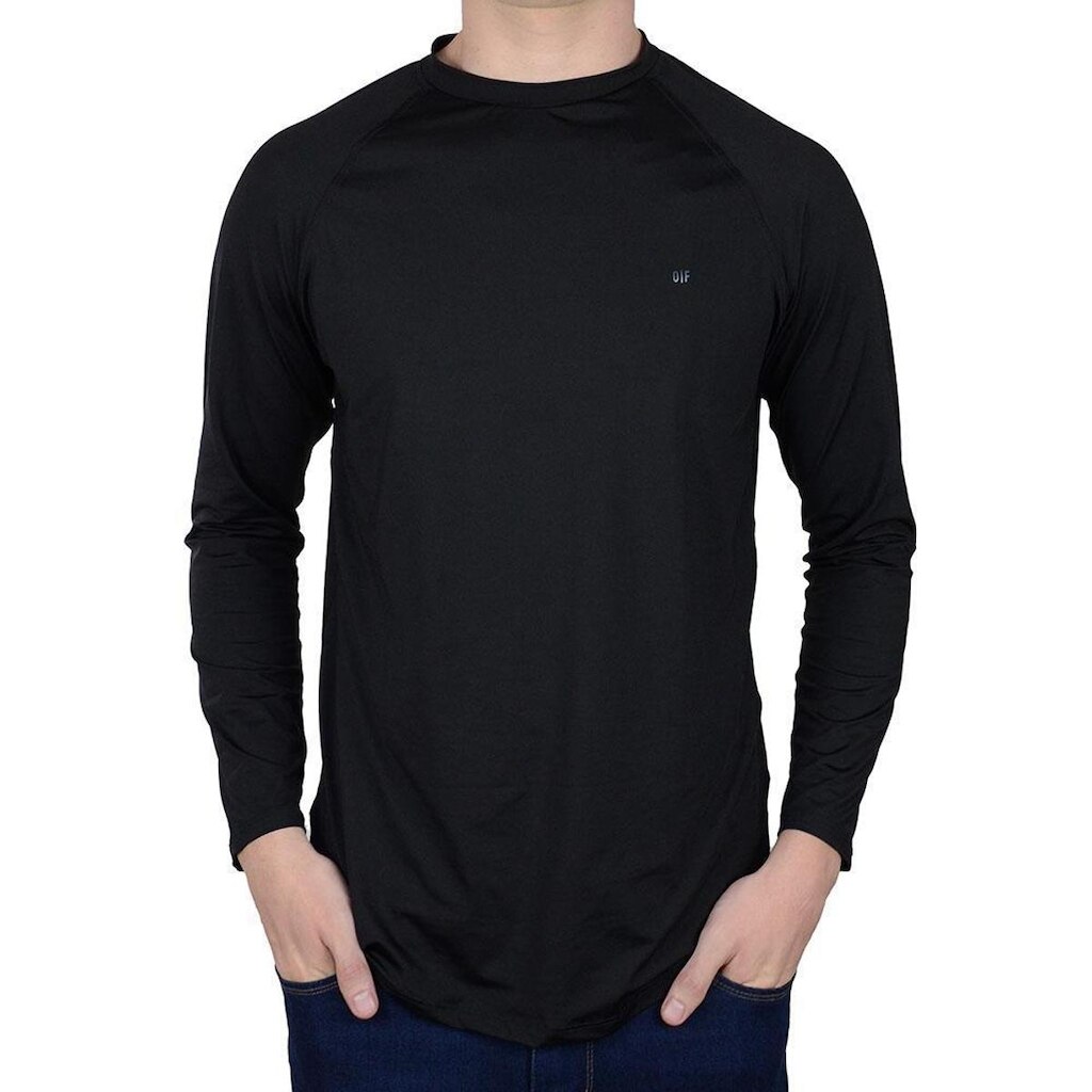 Camiseta Masculina Olho Fatal ML UV50+ Preta - 400067