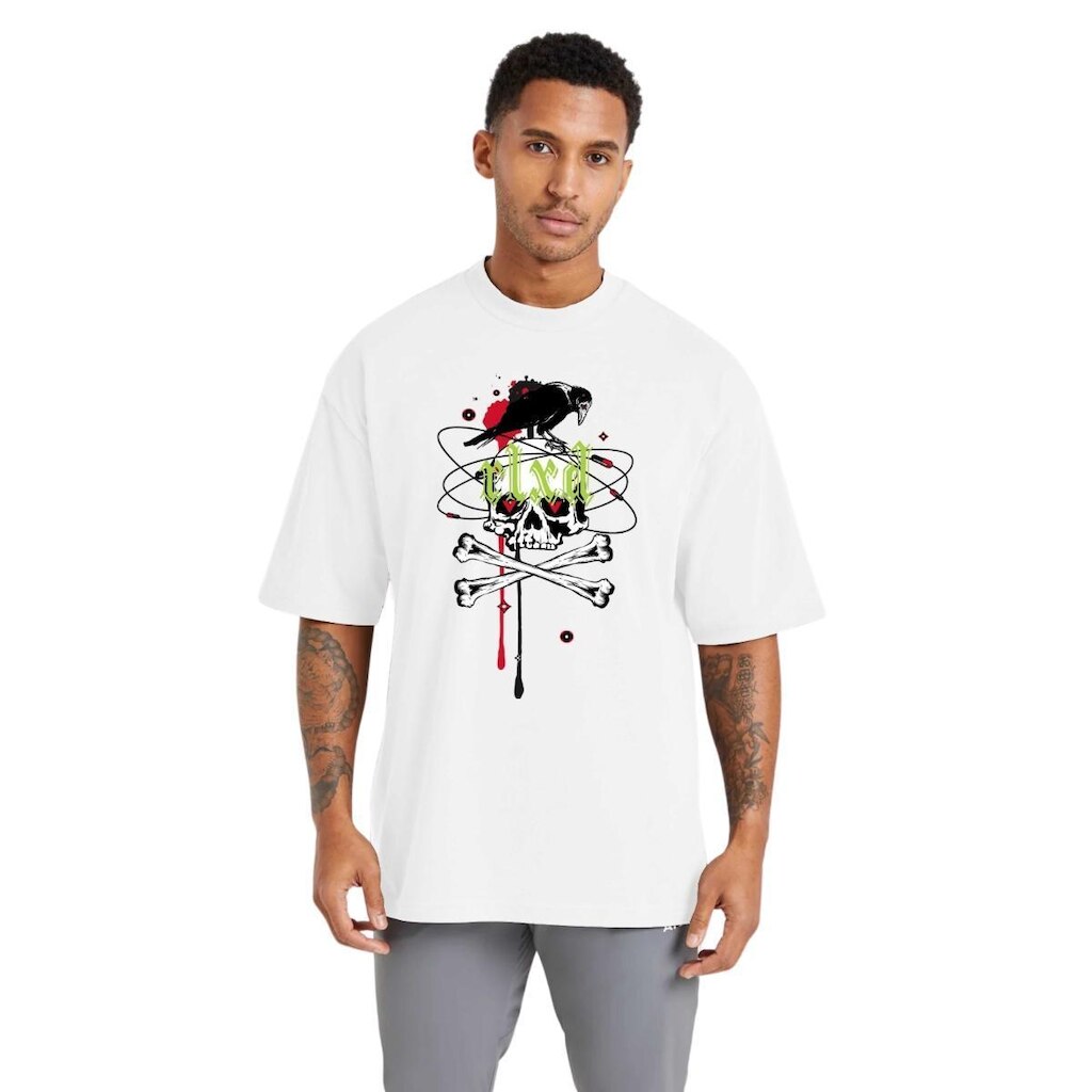 Camiseta Masculina Oversized Estampada em Algodão Toque Macio
