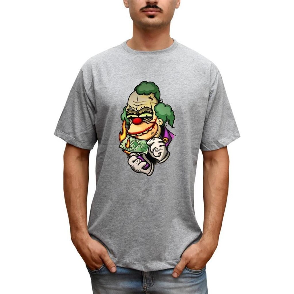 Camiseta Masculina Palhaço Coringa Joker Palhaço Vilão Simpson
