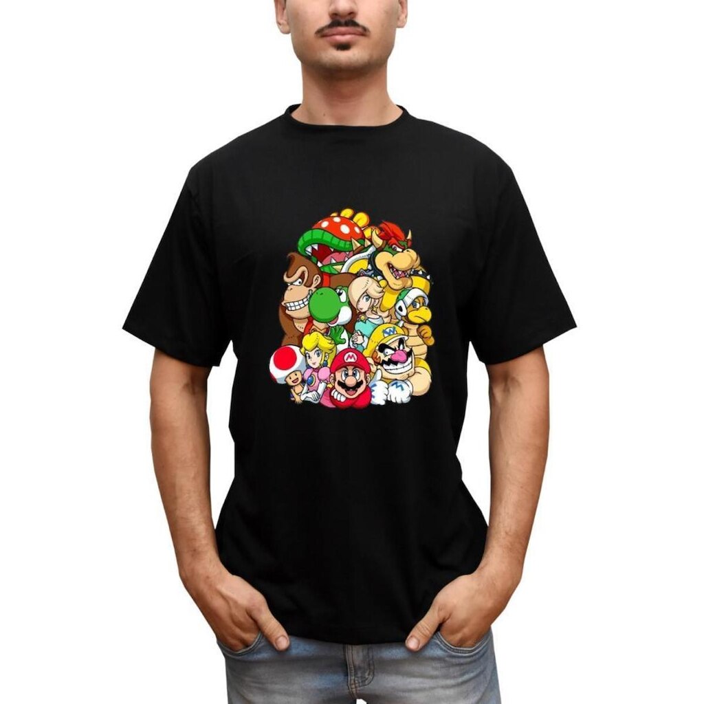 Camiseta Masculina Personalizada Super Mario Bros
