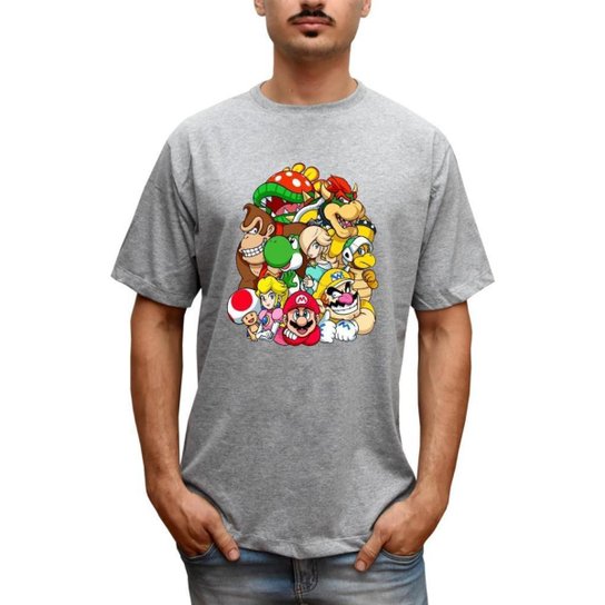 Camiseta Masculina Personalizada Super Mario Bros