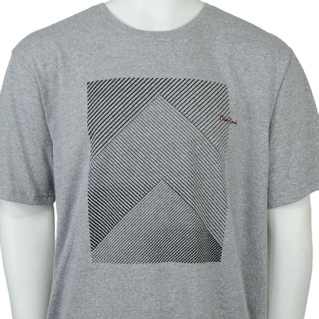Camiseta Masculina Pierre Cardin Plus Size Cinza - 45471