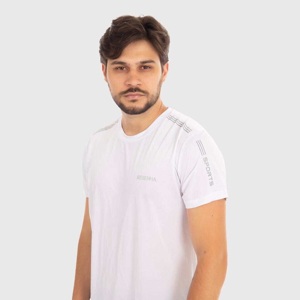Camiseta Masculina Poliamida Detalhe no Ombro Leve Respirável Academia Resenha Sport