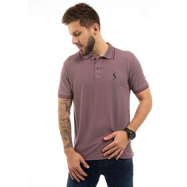 Camiseta Masculina Polo John Pull Manga Curta Moda Casual