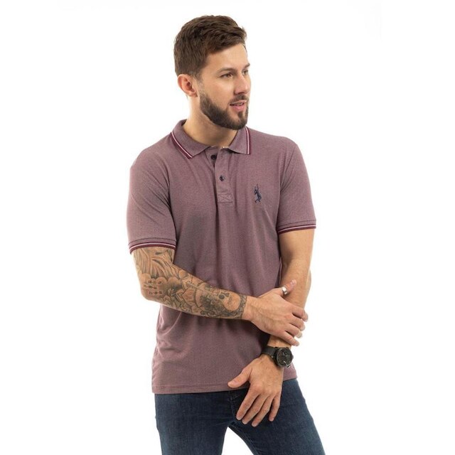 Camiseta Masculina Polo John Pull Manga Curta Moda Casual
