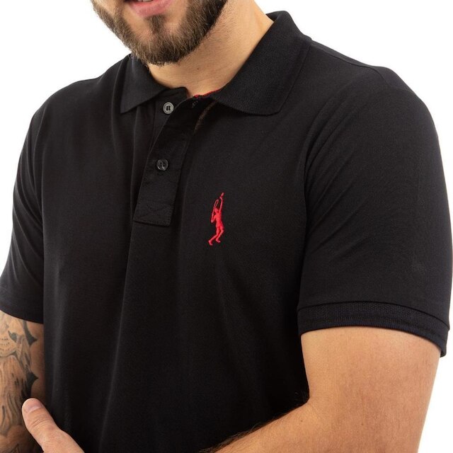 Camiseta Masculina Polo John Pull Manga Curta Moda Casual