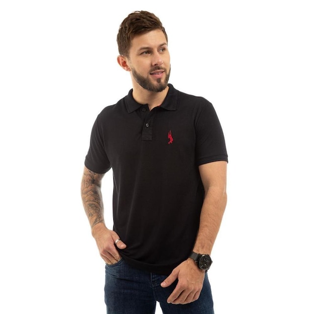 Camiseta Masculina Polo John Pull Manga Curta Moda Casual