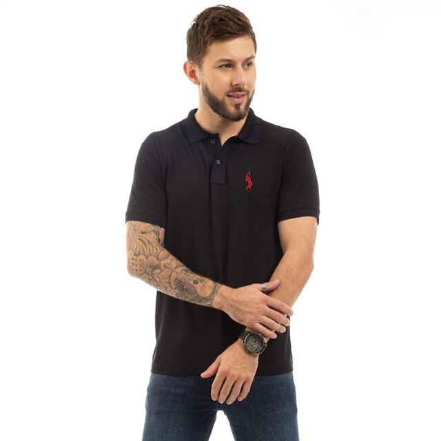 Camiseta Masculina Polo John Pull Manga Curta Moda Casual