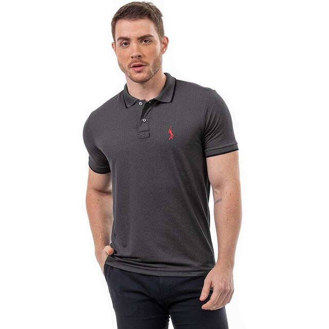 Camiseta Masculina Polo John Pull Manga Curta Moda Casual