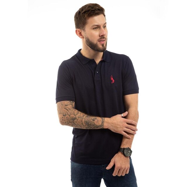 Camiseta Masculina Polo John Pull Manga Curta Moda Casual