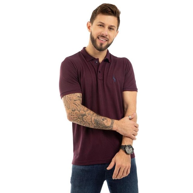 Camiseta Masculina Polo John Pull Manga Curta Moda Casual