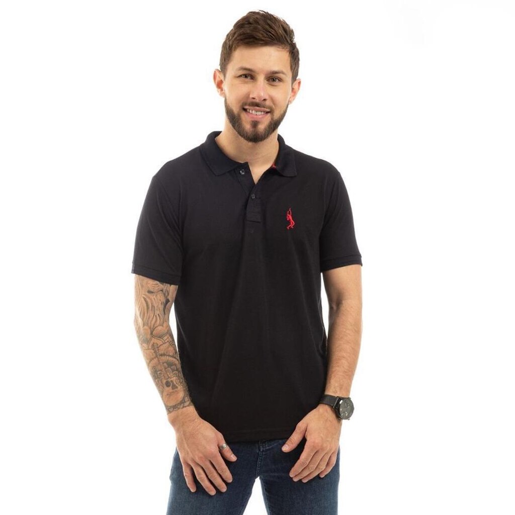 Camiseta Masculina Polo Plus Size Piquet Viscose Manga Curta Moda