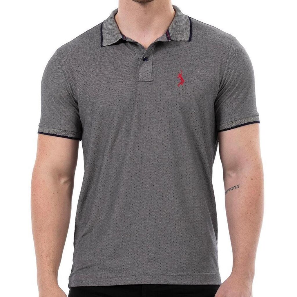 Camiseta Masculina Polo Plus Size Piquet Viscose Manga Curta Moda