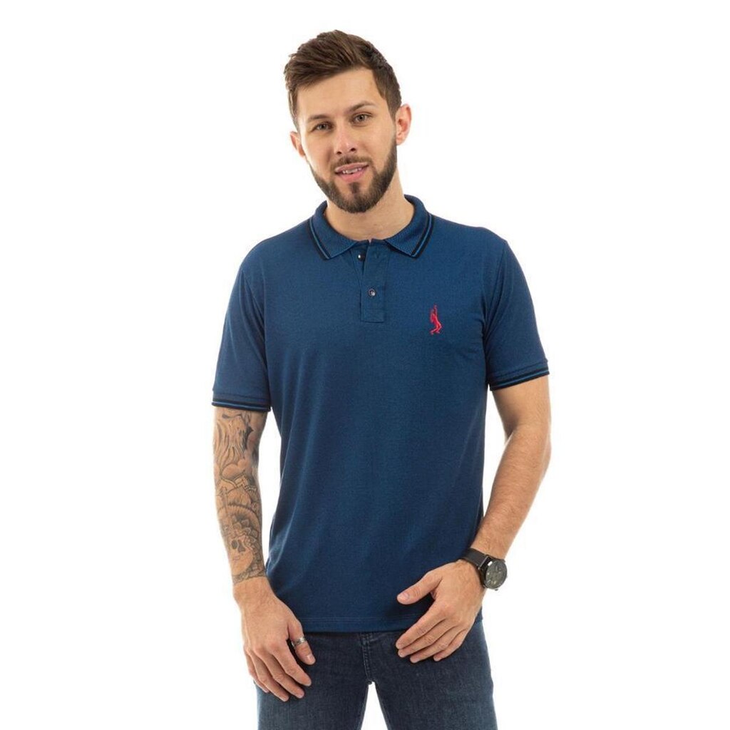 Camiseta Masculina Polo Plus Size Piquet Viscose Manga Curta Moda