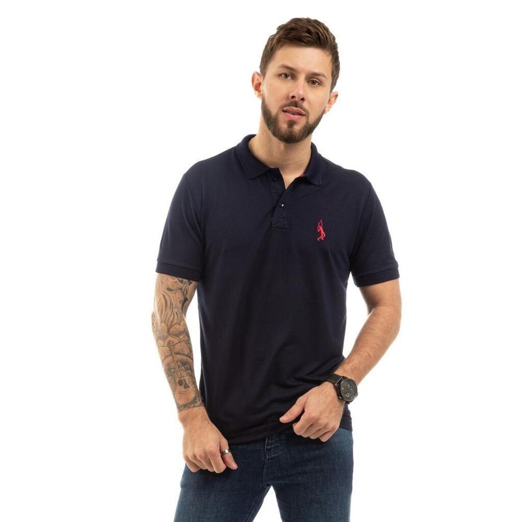 Camiseta Masculina Polo Plus Size Piquet Viscose Manga Curta Moda