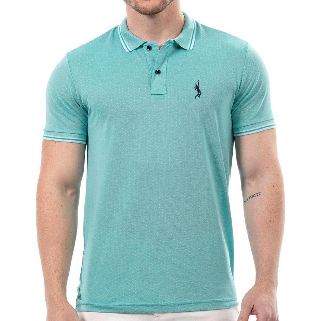 Camiseta Masculina Polo Plus Size Piquet Viscose Manga Curta Moda