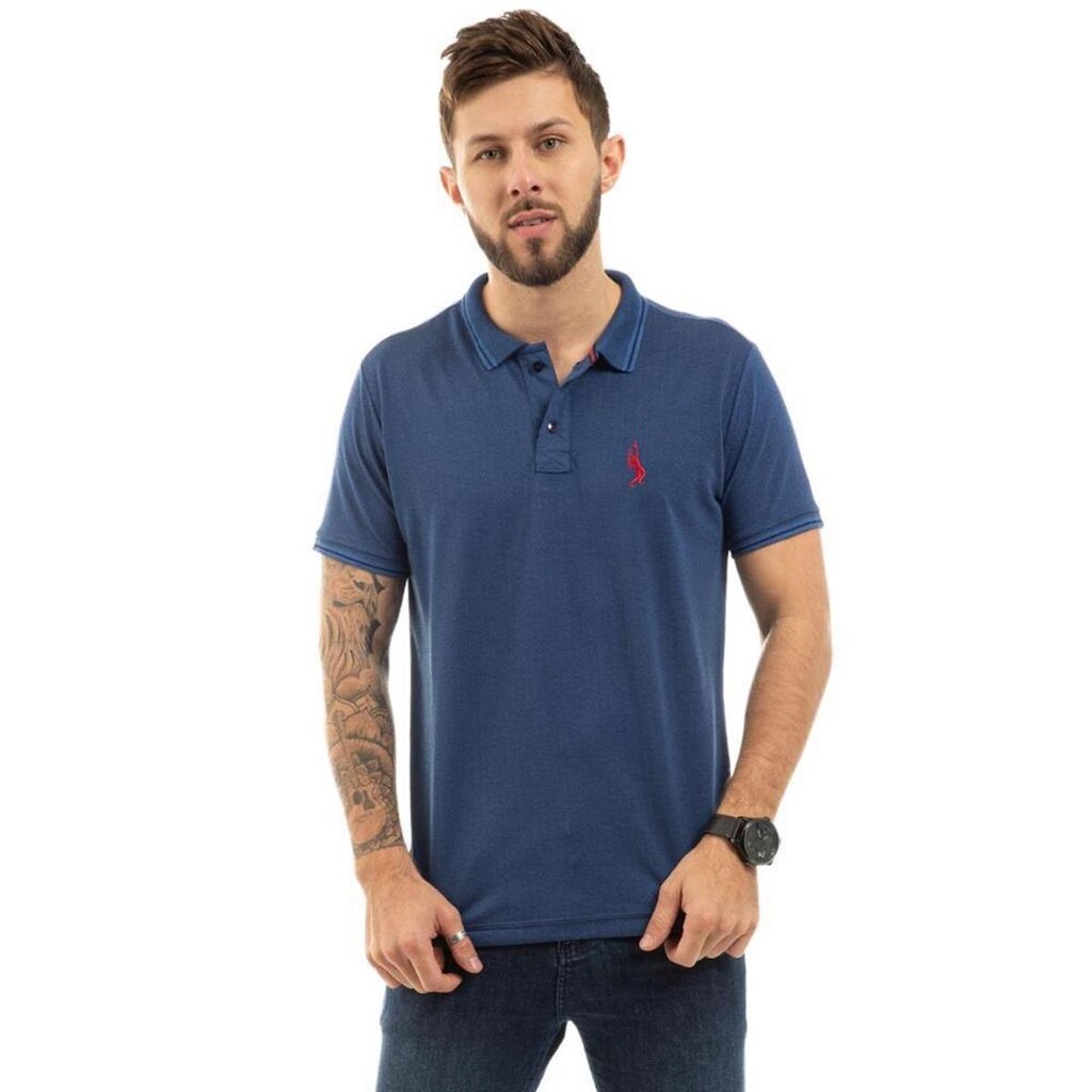Camiseta Masculina Polo Plus Size Piquet Viscose Manga Curta Moda