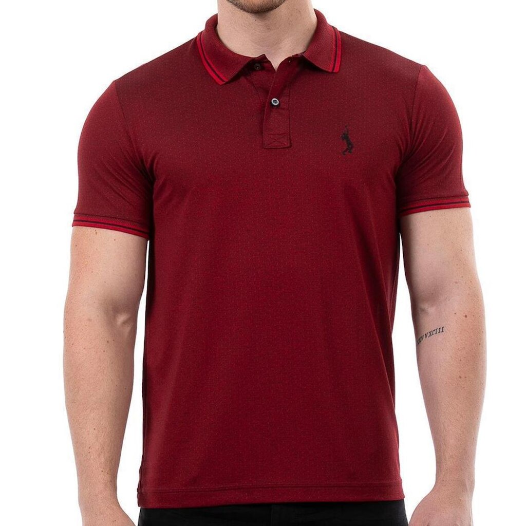 Camiseta Masculina Polo Plus Size Piquet Viscose Manga Curta Moda