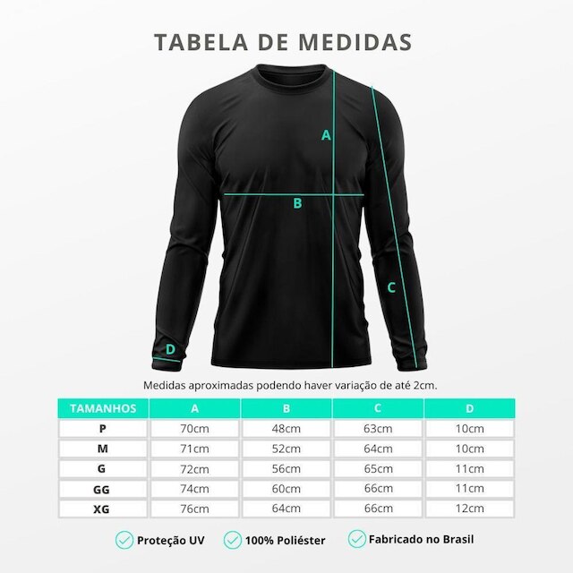 Camiseta Masculina Proteção Solar UV Térmica Praia Esporte Academia Tecido Dry