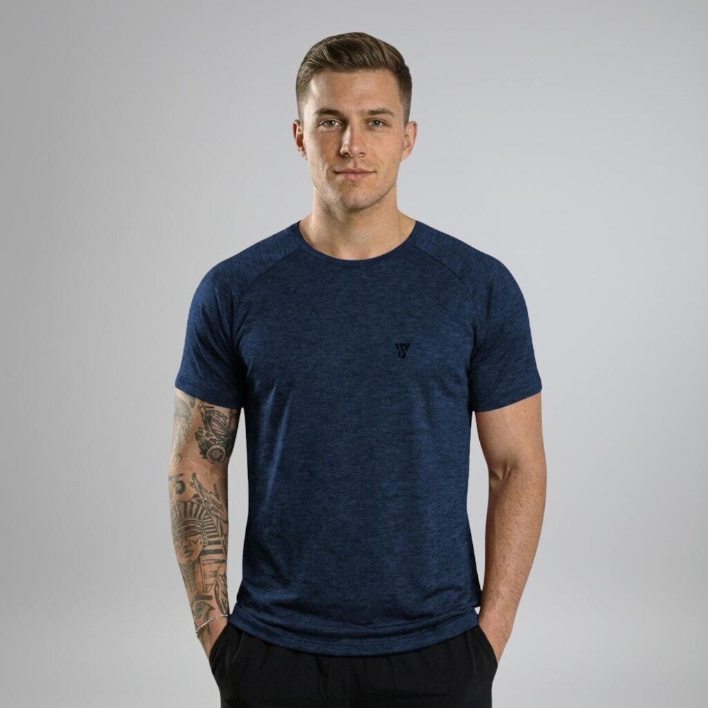 Camiseta Masculina Raglan Básica Dry Leve Confortável Treino