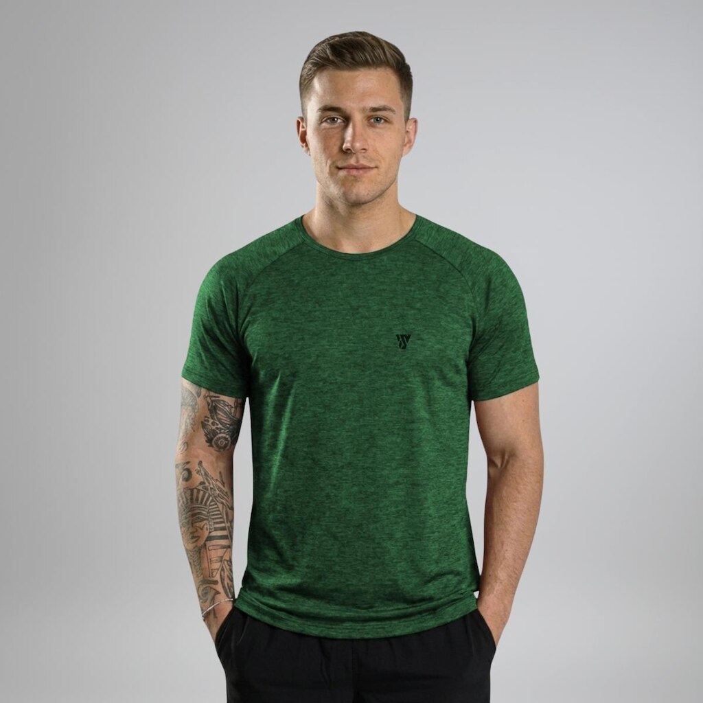 Camiseta Masculina Raglan Básica Dry Leve Confortável Treino