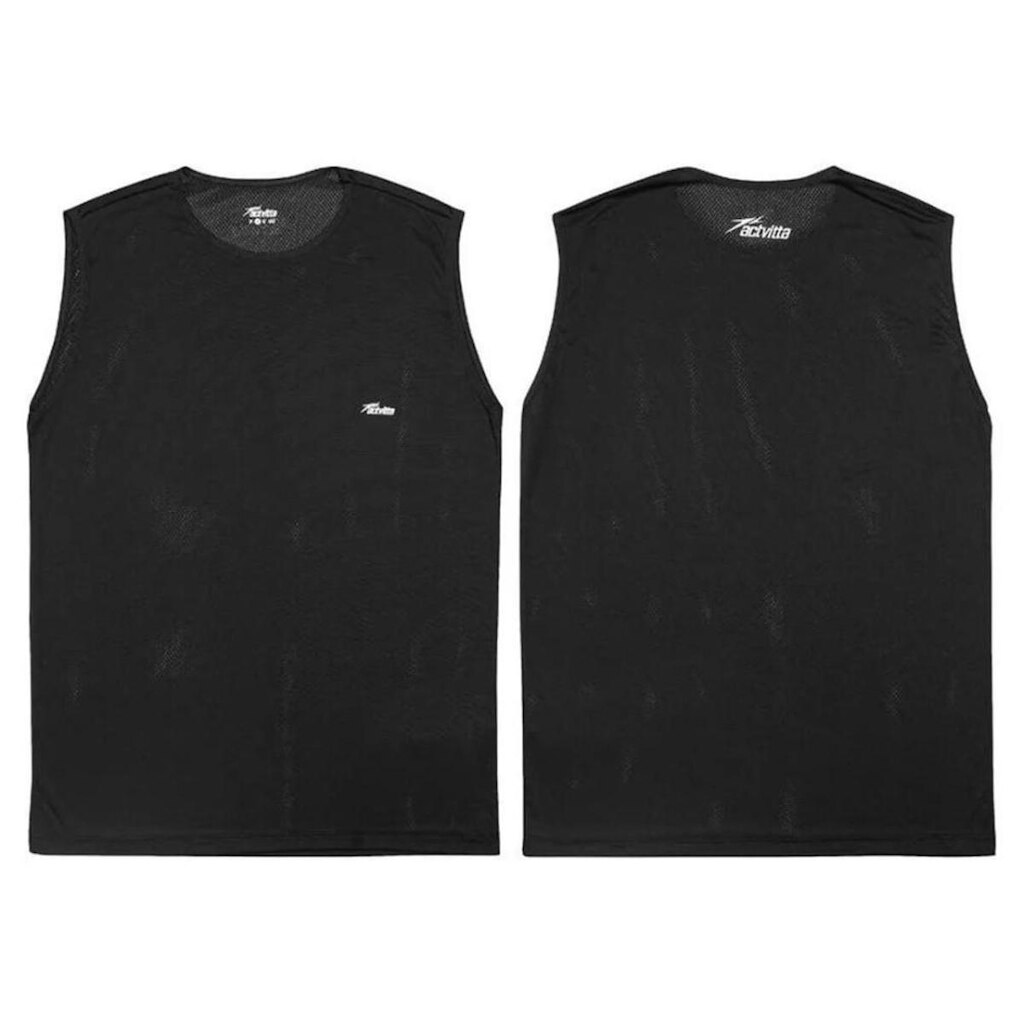 Camiseta Masculina Regata Activitta Esport Preta