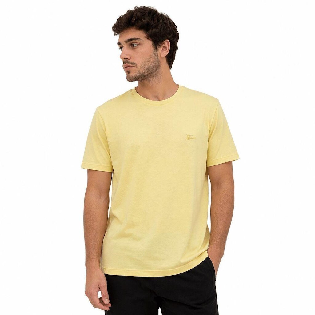 Camiseta Masculina Sallo Slim Fit Amarela 1157 - Amarelo G3
