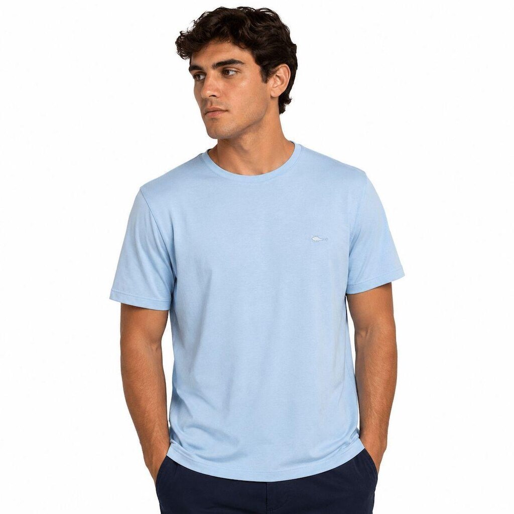 Camiseta Masculina Sallo Slim Fit Azul Claro 1157 - Azul G1