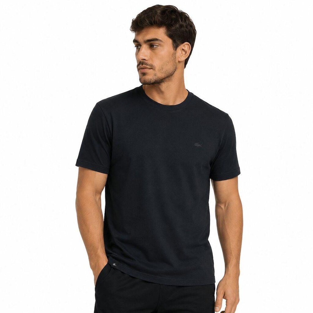Camiseta Masculina Sallo Slim Fit Preta 8176 Algodão Peruano - Preto GG