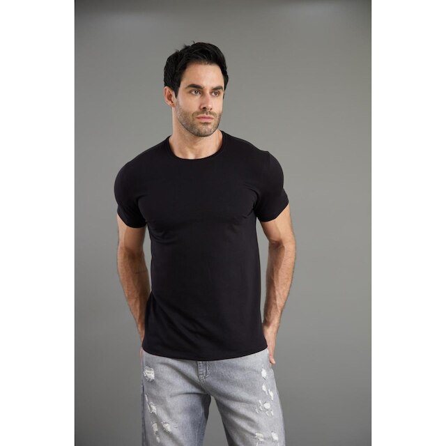Camiseta Masculina Slim em Algodão Pima Manga Curta Dialogo