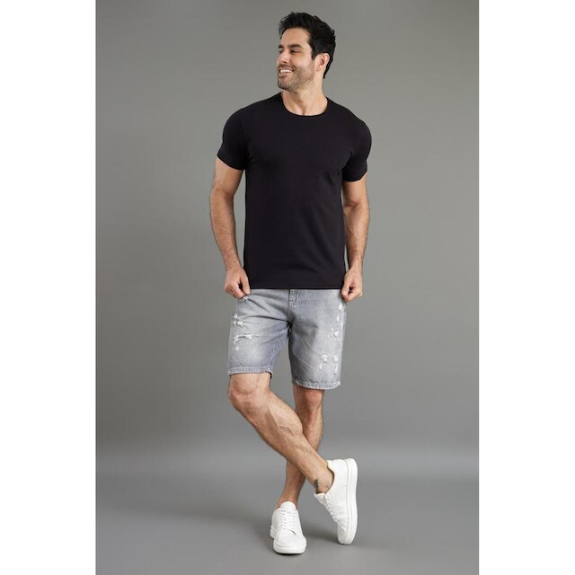 Camiseta Masculina Slim em Algodão Pima Manga Curta Dialogo