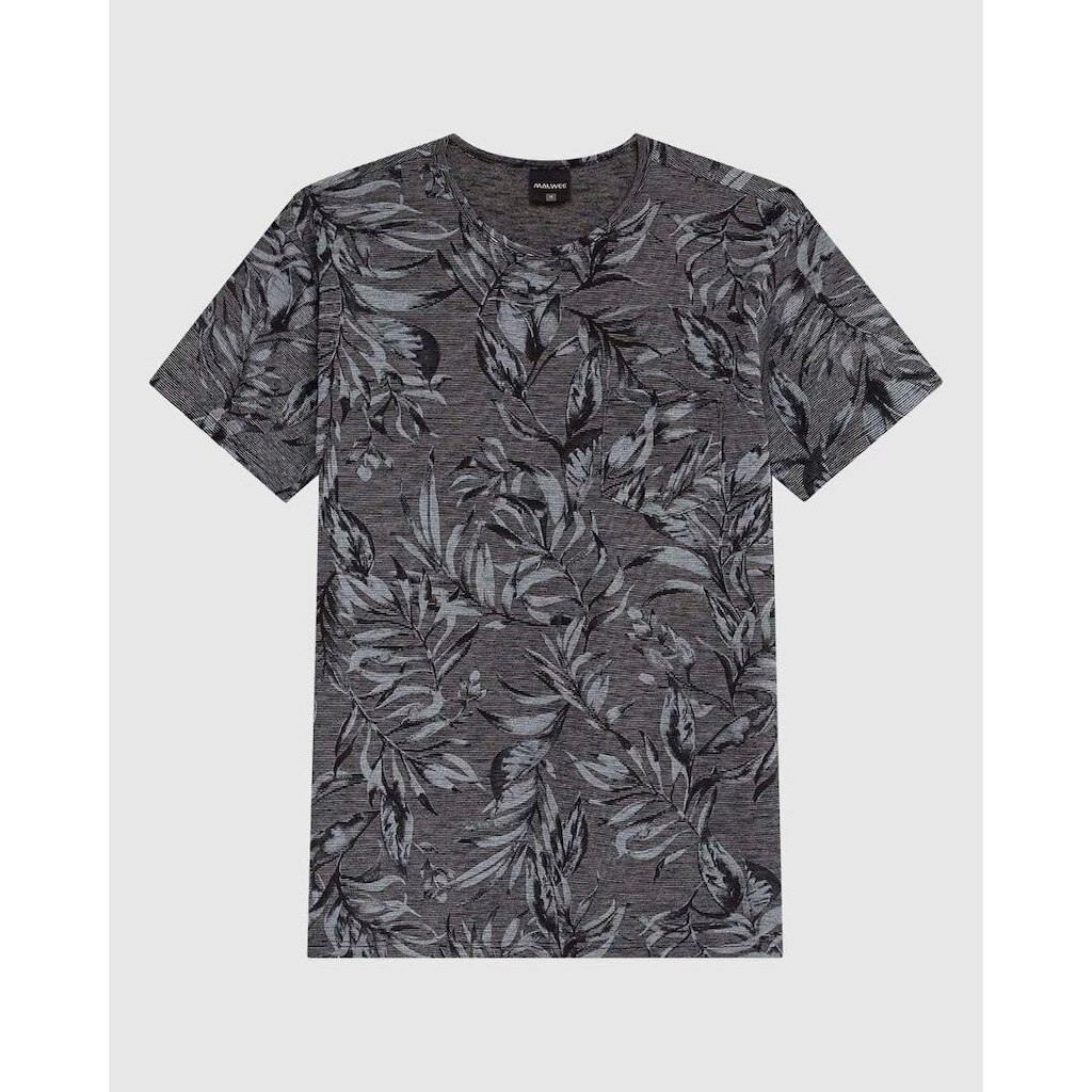 Camiseta Masculina Slim Estampada Bolso Frontal Em Malha Fio A Fio