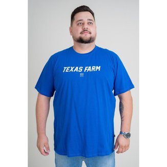 CAMISETA MASCULINA TEXAS FARM - CM111 - DO G3 AO G4 - AZUL ROYAL