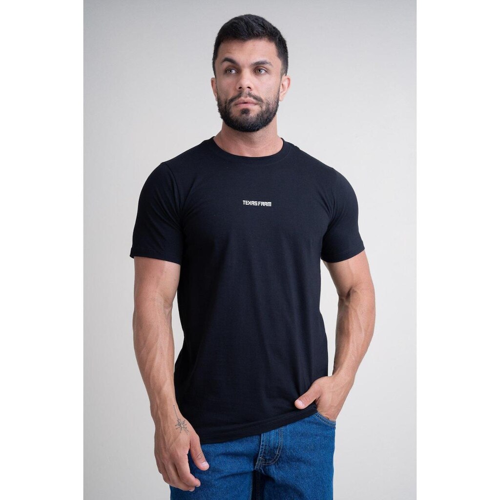 CAMISETA MASCULINA TEXAS FARM - SIMPLY - CM614 - PRETO