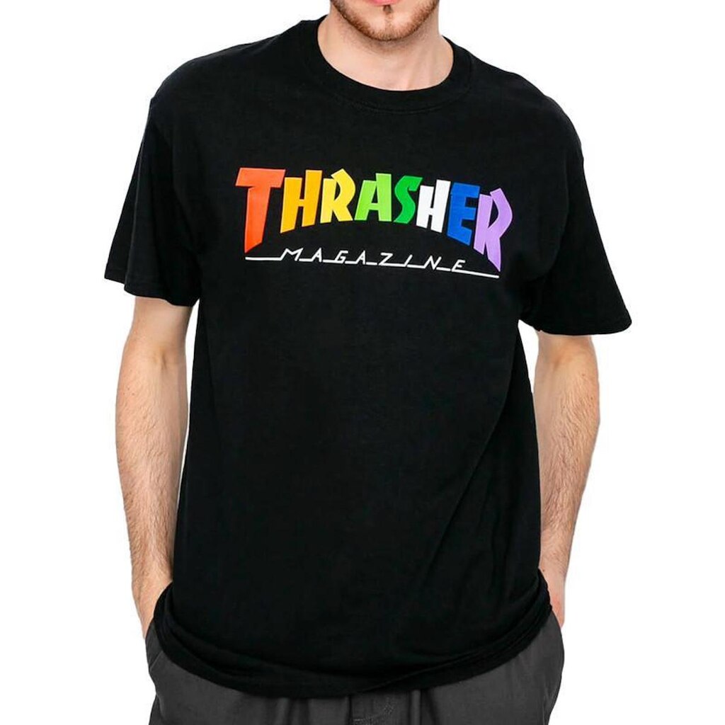 Camiseta Masculina Thrasher Magazine Rainbow