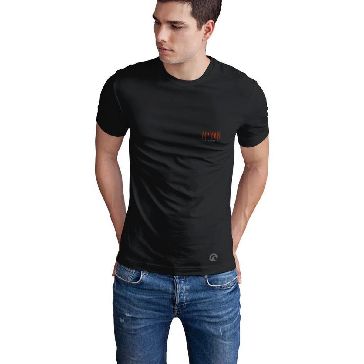 Camiseta Mayon Slim Algodão Egipcio Simbol Black - Preto Menor preço em Camiseta Mayon Slim Algodão Egipcio Simbol Black - Preto
