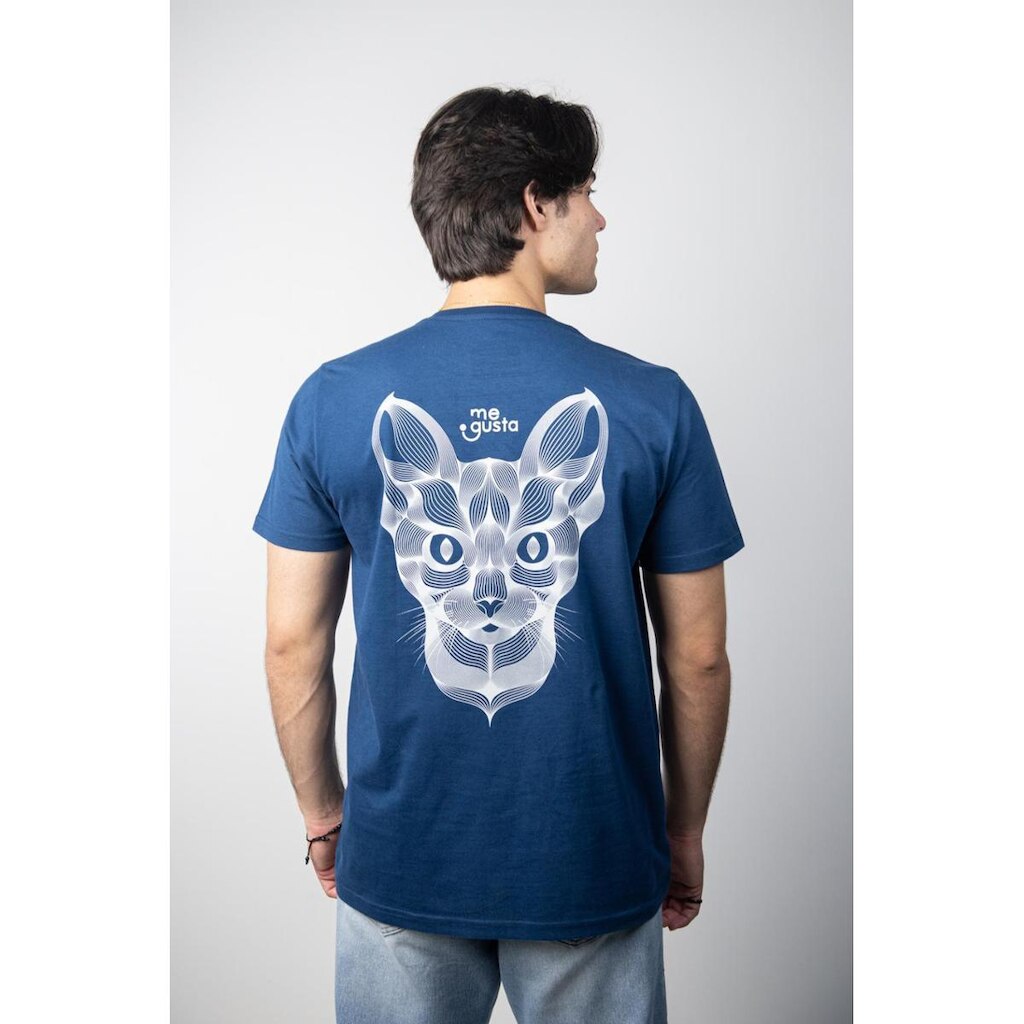 Camiseta Me Gusta Gato 3D  Costas Masculina