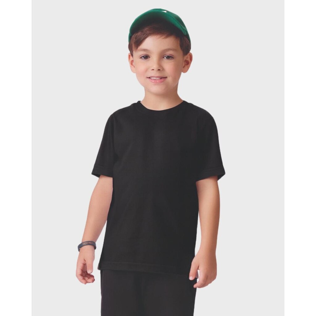 Camiseta meia malha básica infantil verão fresquinha - Branco, Preto e Vermelho - Menino 1 a 3 anos