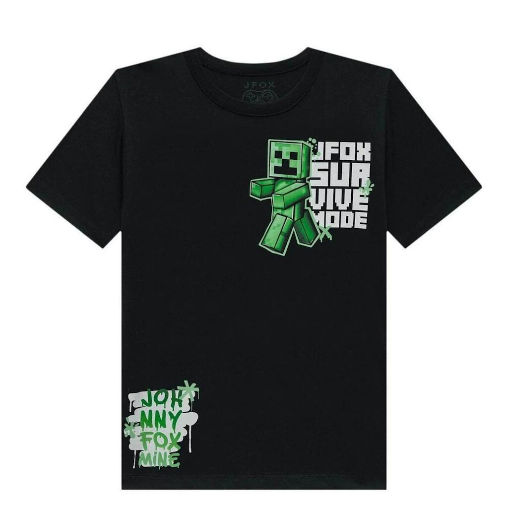 CAMISETA MENINO PRETO JOHNNY FOX