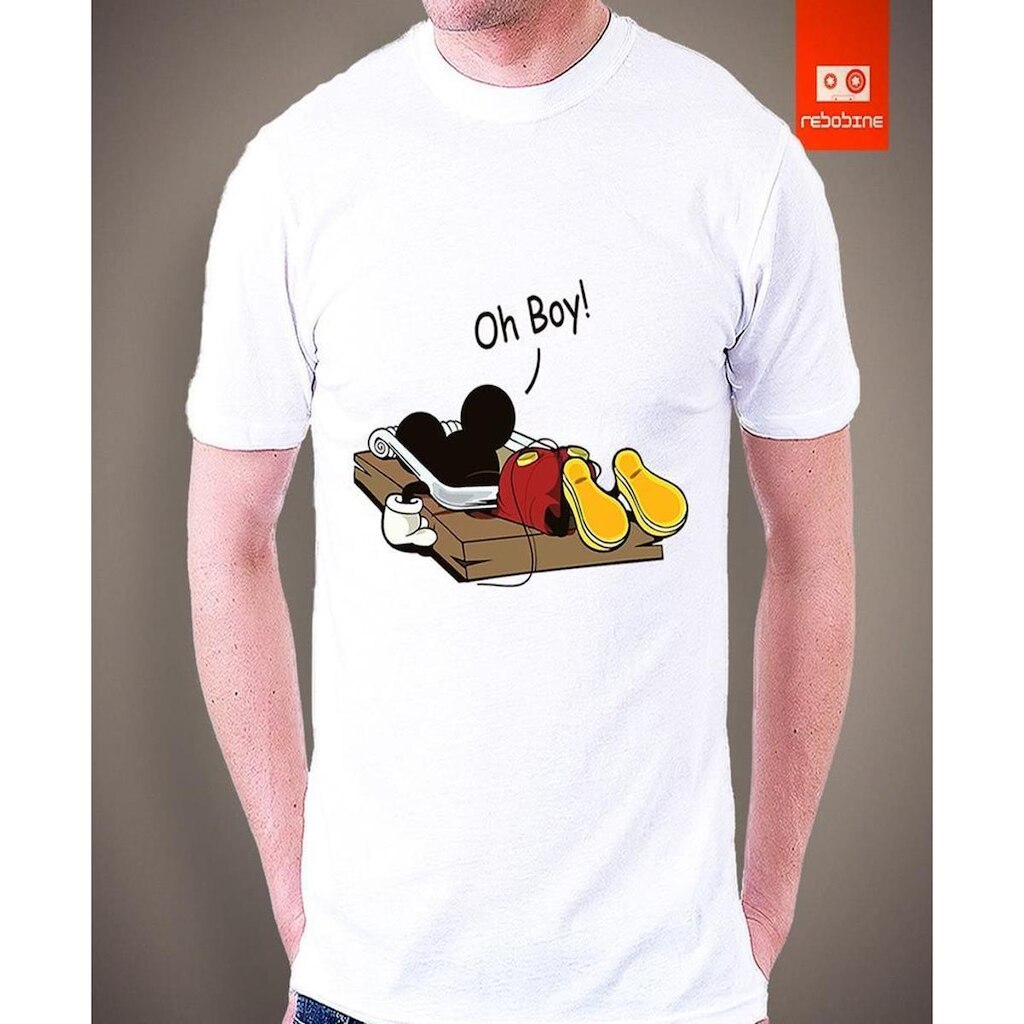 Camiseta Mickey Oh No Camisa Divertida 100% Algodão