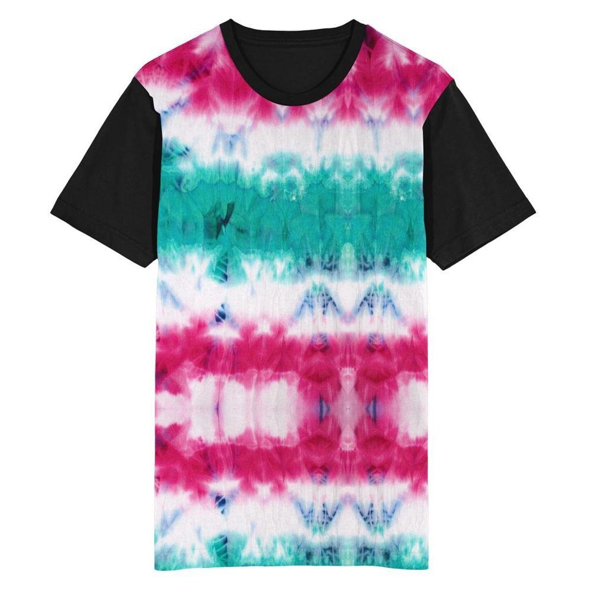 camiseta tie dye masculina rosa e azul