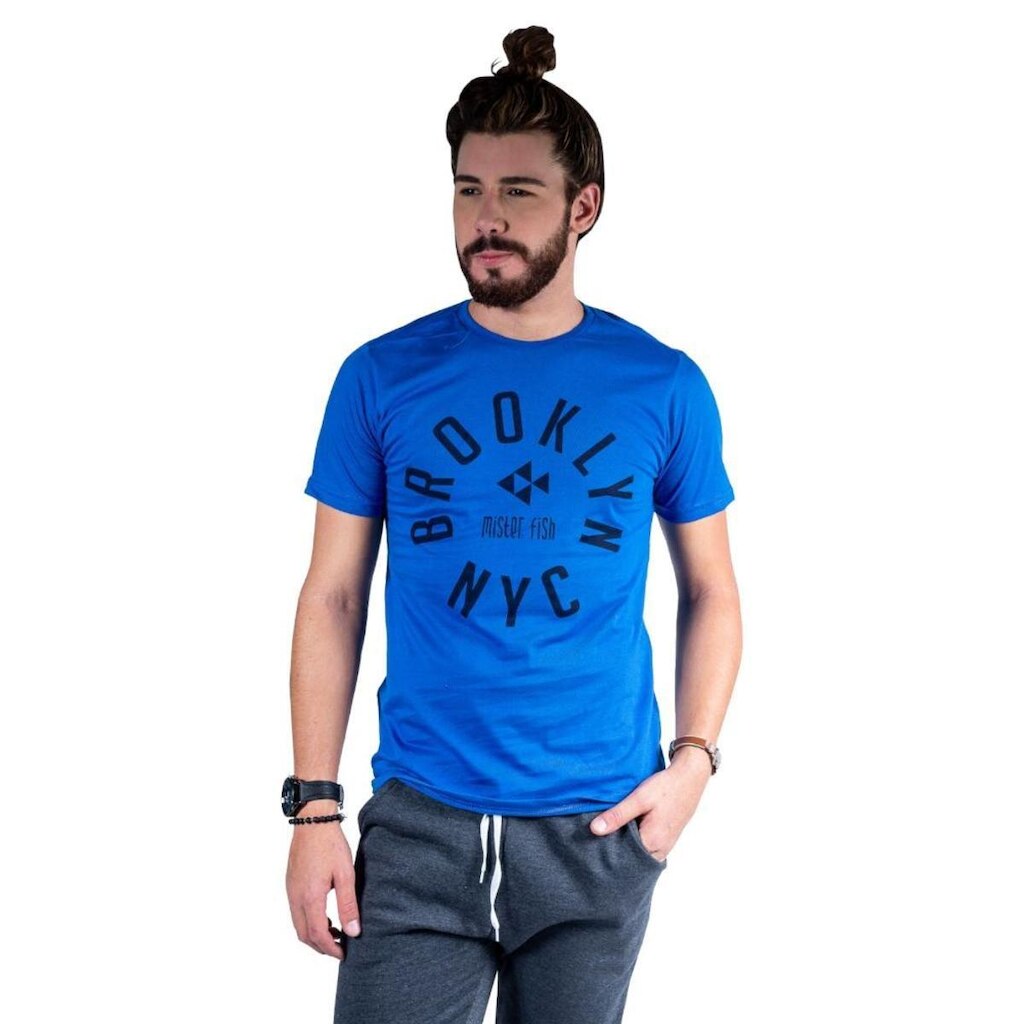 Camiseta Mister Fish Estampado Brooklyn NYC Masculina