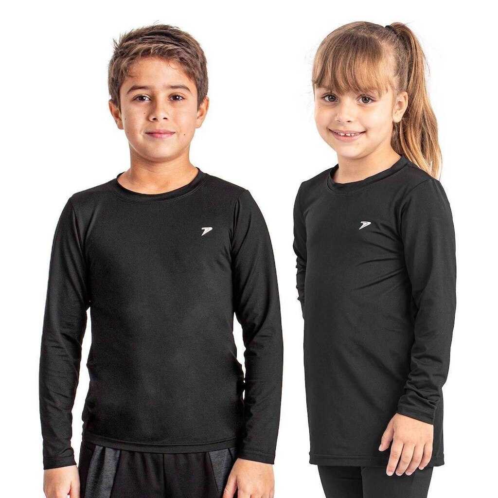 CAMISETA M/L TERMICA SKIN INFANTIL III 04416-PT - PRETO/BRANCO P