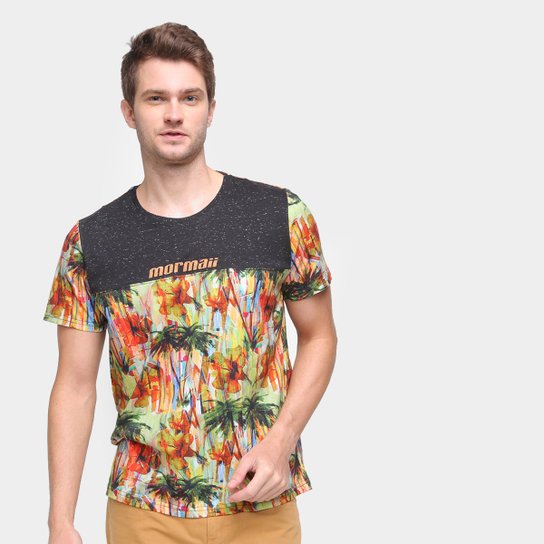 Camiseta Mormaii Beach Party Masculina - Preto+Amarelo