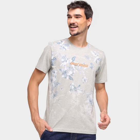 Camiseta Mormaii Estampada Masculina - Cinza+Bege