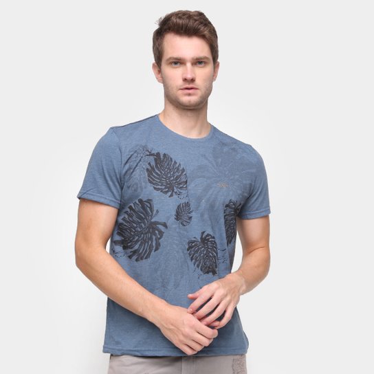 Camiseta Mormaii Leaf Masculina - Azul Escuro